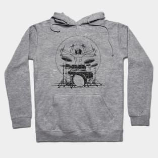 Vitruvian man parody of playing the drums for drummers funny Hoodie